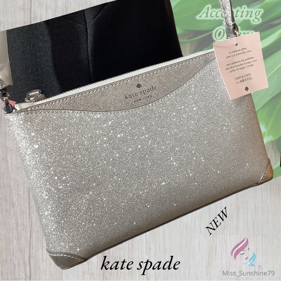 kate spade NEW - crossbody bag k4624 glitter fabric lunar ligh (020 ) - Picture 3 of 12